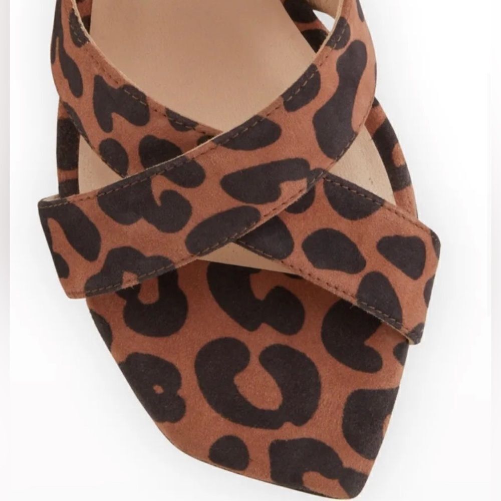 Leopard Print Block Heel Sandals - image 2